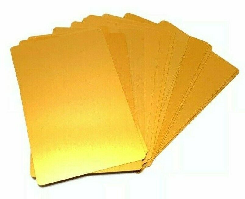 100 Gold Aluminum Business Card Blanks Laser metal Sheets Engraving Anodized Malayan Products Does Not Apply