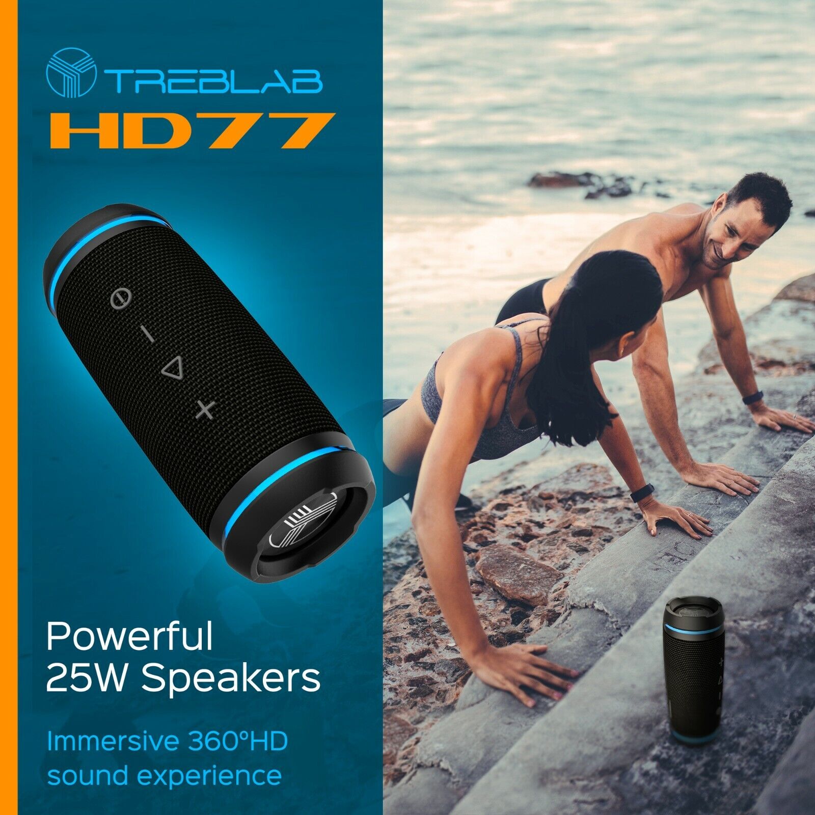 TREBLAB HD77 Bluetooth Speaker System Stereo Portable Wireless 25W LOT of 2 TREBLAB HD77 - фотография #3