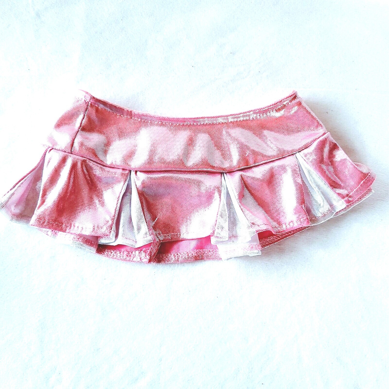 BAB Skating Outfit Build A Bear Pleated Pink Skirt Silver Matching Top Skates Build-A-Bear Workshop Unknown - фотография #7