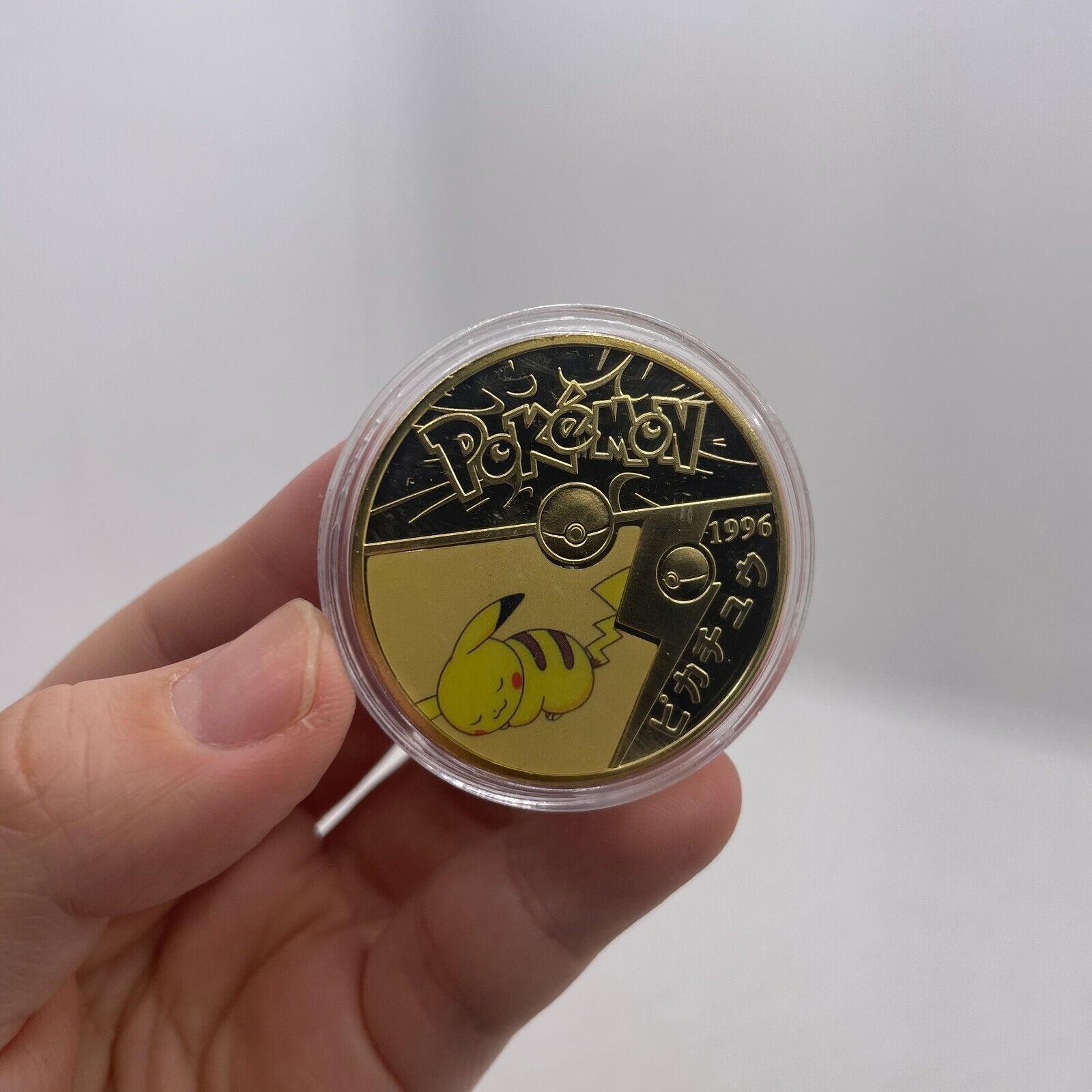 10pcs Pokemon Pikachu Coin Japan Anime Gold Commemorative Coin in box Kelin - фотография #7