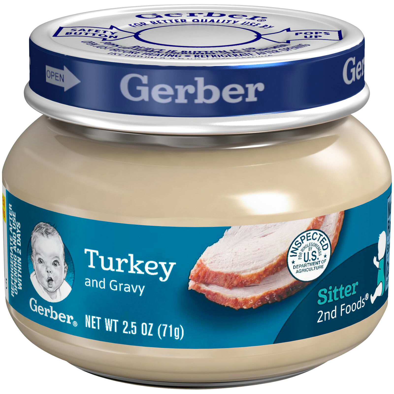 Gerber 2nd Foods Baby Food Jars Turkey and Gravy Non GMO – 2.5 Oz – Pack of 20 Gerber Does not apply