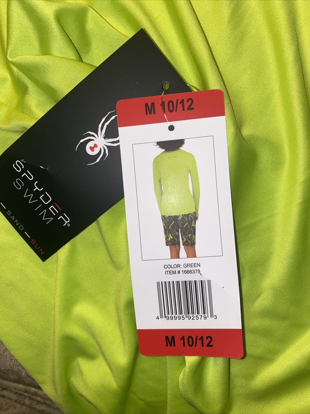 Spyder Boys 2-piece Long Sleeve GREEN Swim Set UPF 30+ Sun Protection 10/12 |B20 Spyder - фотография #6