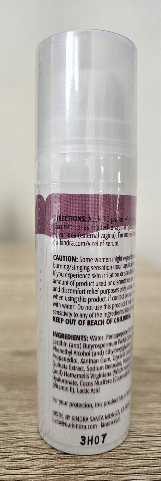 Kindra V Serum - Sensitive Skin Vaginal Vulva Moisturizer Cream Supports Kindra - фотография #2