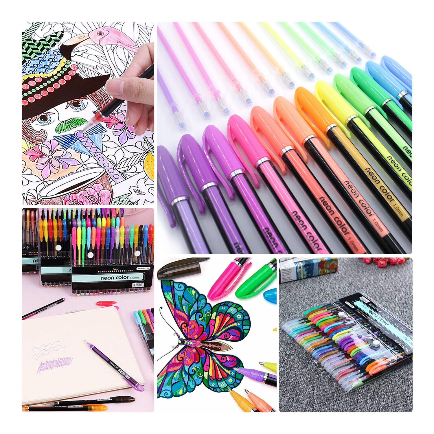 48 Unique Colors (No Duplicates) Gel Pens Gel Pen Set for Adult Coloring Book US Unbranded Does Not Apply - фотография #7