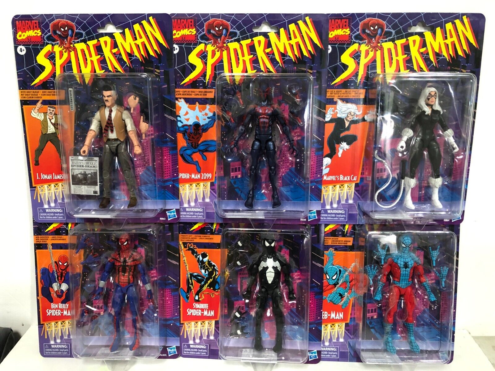 6X Figures Spider-Man Marvel Legends Retro Collection Wave Set COMPLETE CARDED Spider-Man