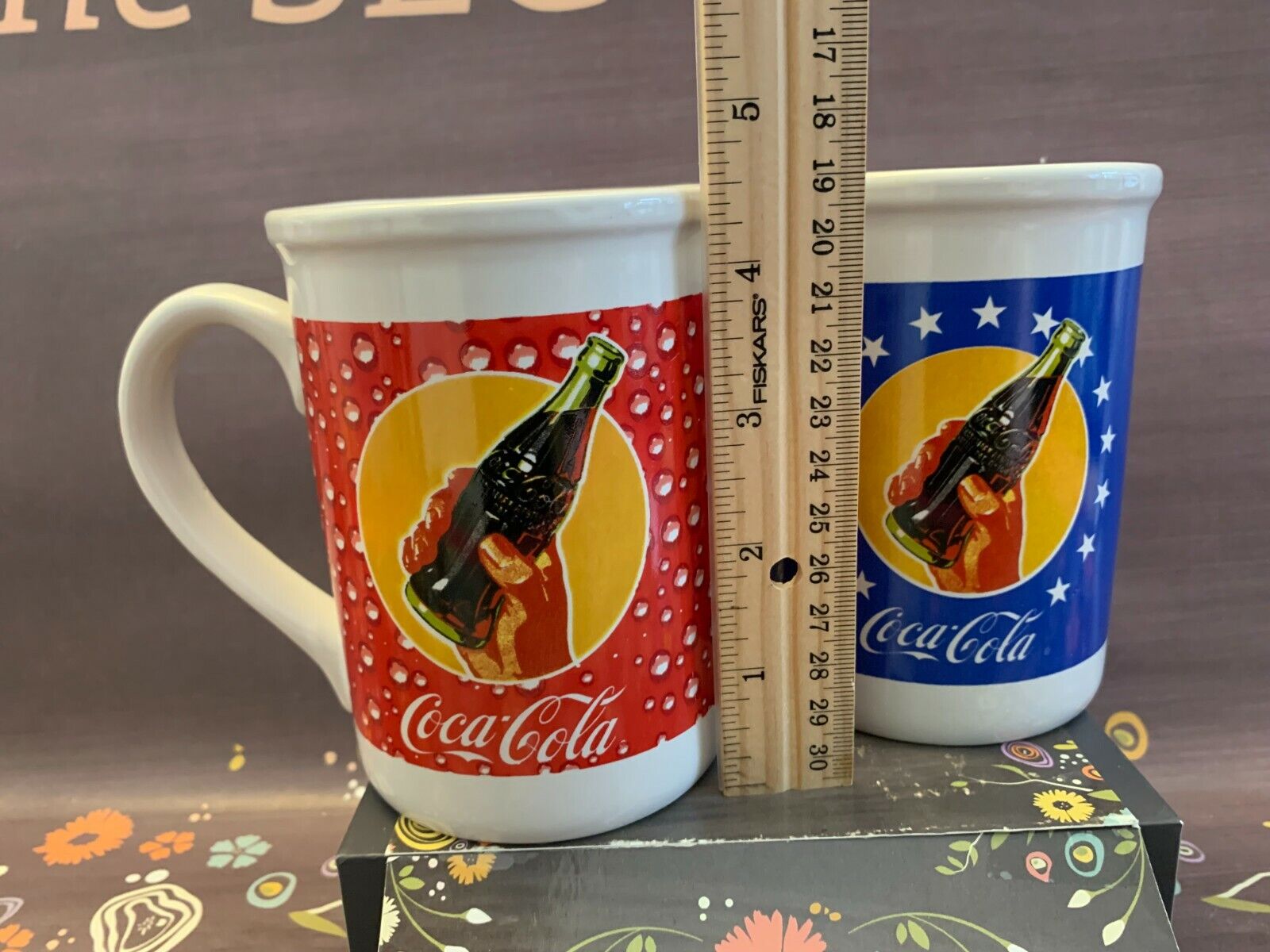 Coca Cola Coke Tall Coffee Cup Mug Red Bubbles Bottle Gibson Logo EUC Set of 2  Coca-Cola - фотография #6