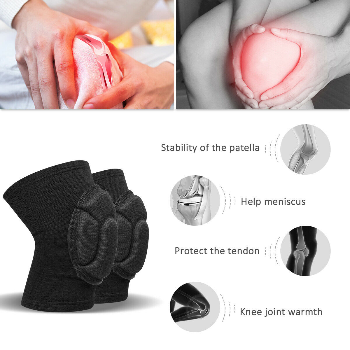 Compression Long Sleeve Support Leg Knee Pad Brace Sport Pain Guard Men Women US Unbranded - фотография #5