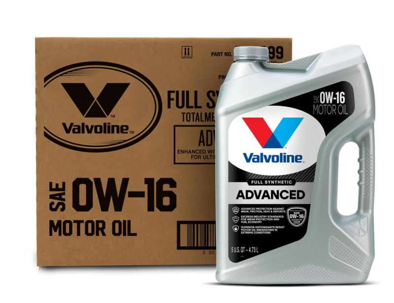 Valvoline Advanced Full Synthetic SAE 0W-16 Motor Oil 5 QT, Case of 3 Does not apply Does not apply