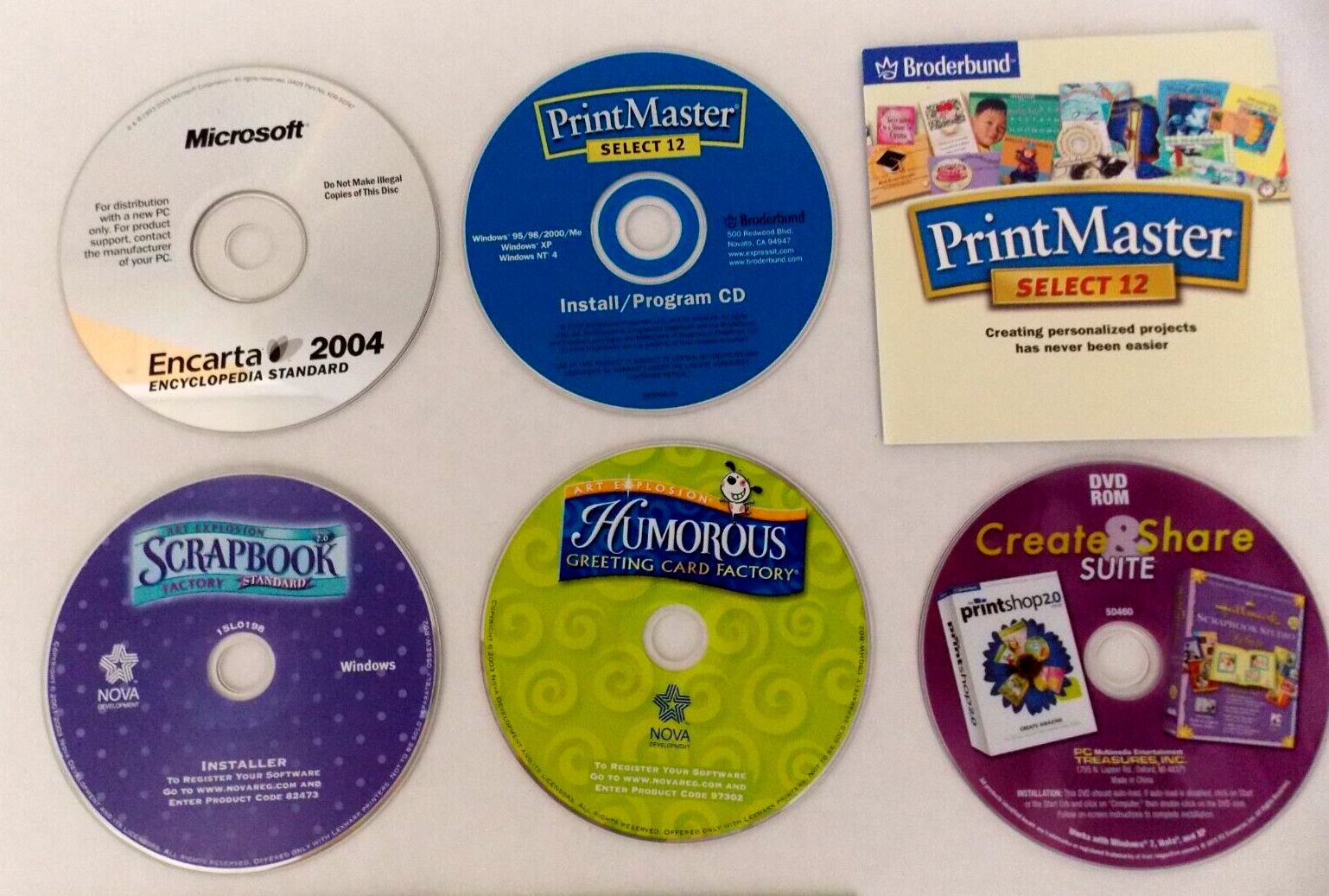 VINTAGE LOT OF 12 COMPUTER SOFTWARE PROGRAMS ~ CD-ROM DISCS MIXED LOT ~ EXC COND Mixed Brands Computer Software - фотография #2