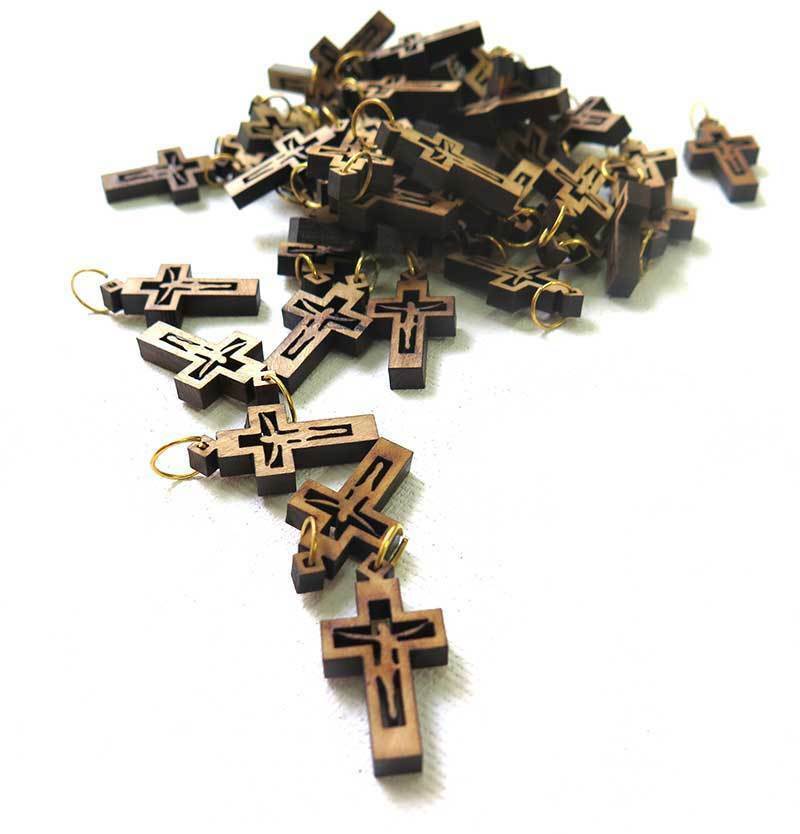  Wood Olive HandMade Cross Pendants Necklace Holy Land Bethlehem Crosses Rosary Без бренда - фотография #2