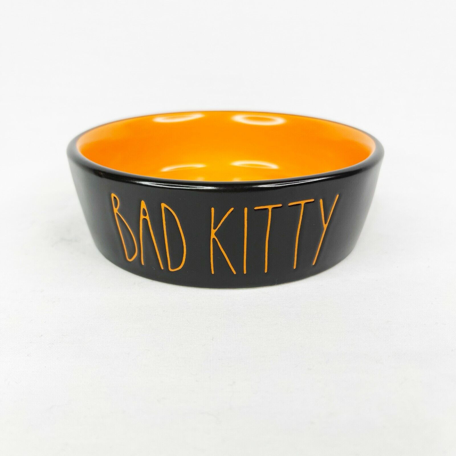 Rae Dunn Halloween Scaredy Cat Bad Kitty Black Orange Small Dish NEW HTF Rae Dunn Artisan Collection by Magenta - фотография #5
