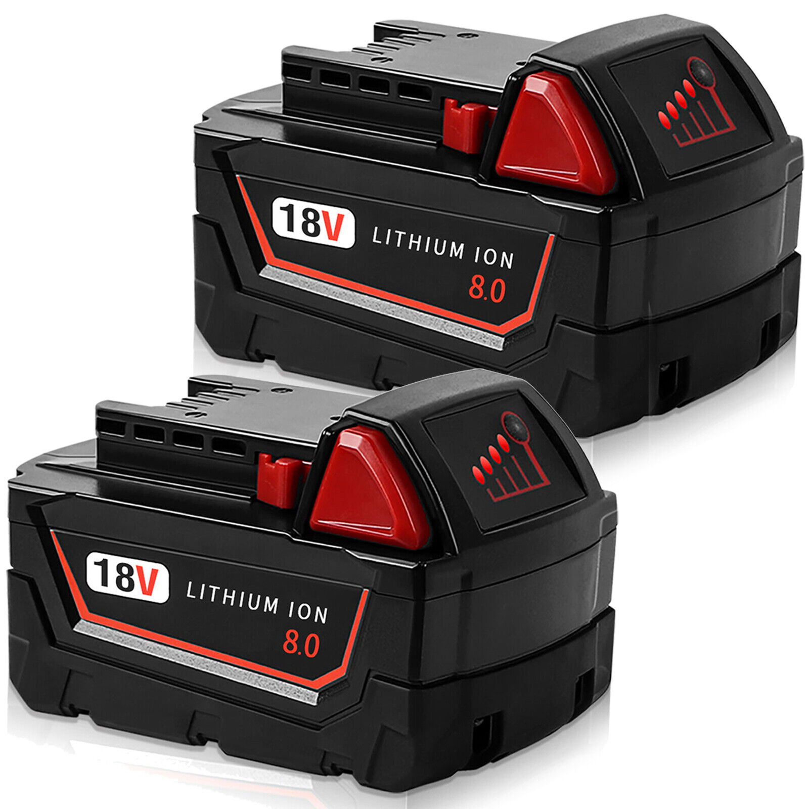 2x For Milwaukee M18 18V Lithium XC 8.0 AH Extended Capacity Battery 48-11-1850 For Milwaukee Does Not Apply - фотография #2