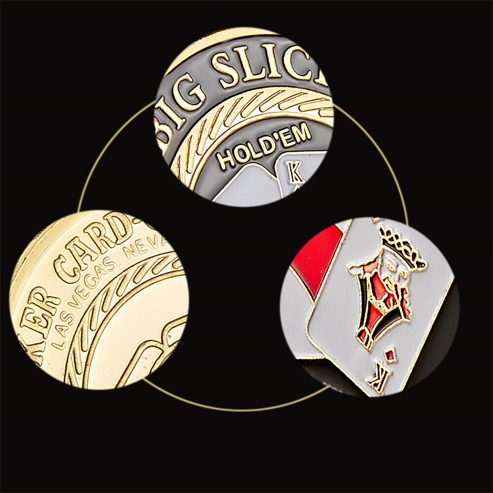 5PCS Casino Poker Chips Guard "Big Slick Ace&King" Souvenir Coin Art Poker  Без бренда - фотография #10