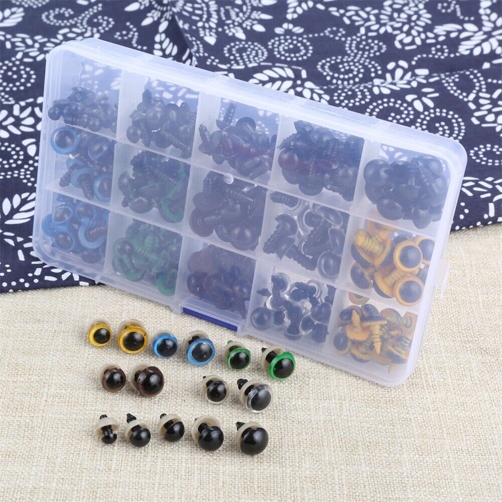 264pcs 6-12mm Black & Colorful Plastic Toy Safety Handmade Doll Eyes Teddy Bear Unbranded Does Not Apply