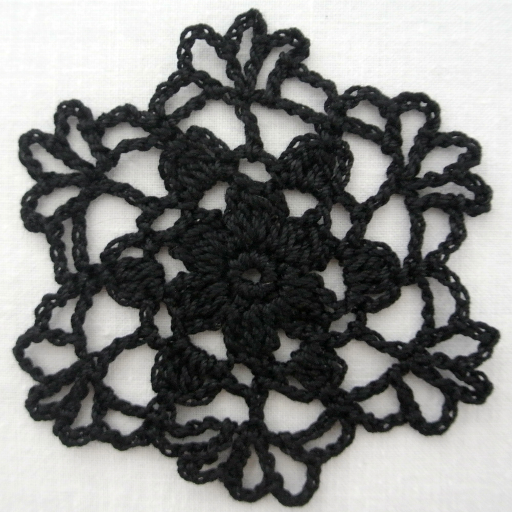 30 pcs, 7–9,5 cm, 2.8–3.7 “, Black, Halloween, Crochet Snowflakes, ogrc30, 299 Handmade - фотография #8