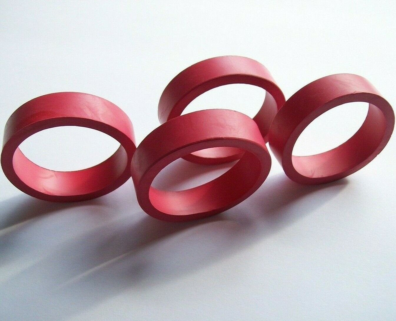 Pinball Machine Flipper Rubber Rings 1.5" Pink Red Common Fits 3" Bats Lot Of 4 Unknown - фотография #2