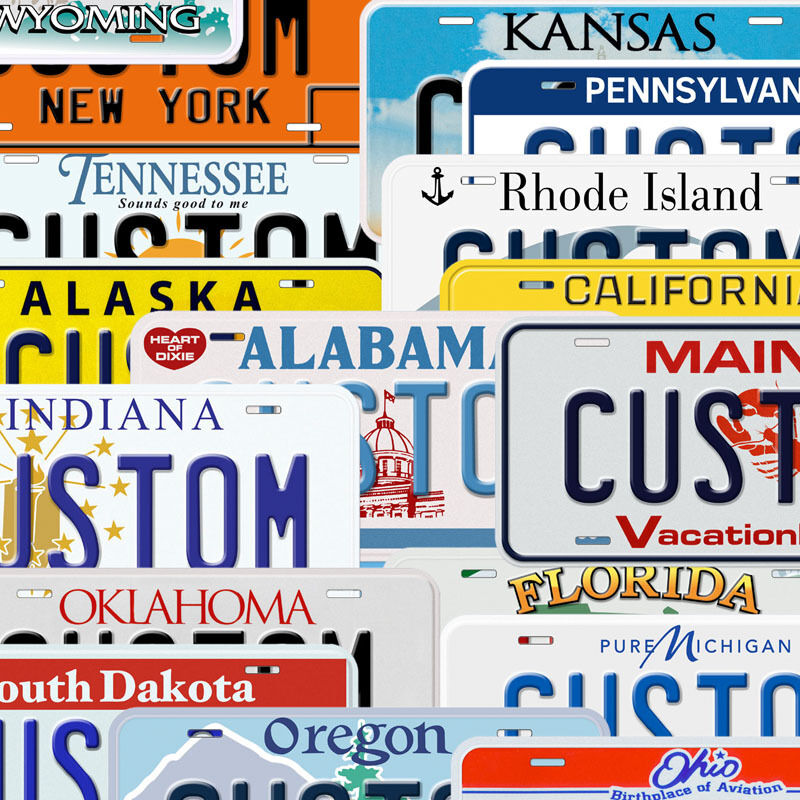 USA State Custom Aluminum Any Name Text Number Novelty Car License Plate Без бренда