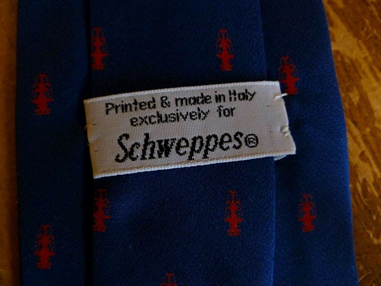 Schweppes Logo 100% Silk Necktie Made in Italy Schweppes