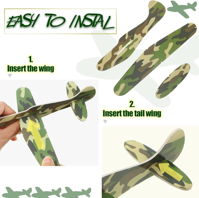 20 PCS Parachute Toys and Camouflage Foam Airplanes Set, Parachute Army Men Toys Does not apply - фотография #3