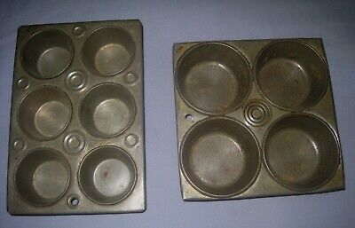 VTG Lot 4 Tin Muffin/Cup Cake Pans Bakeware 4,6,8 and 12 Muffins! Unbranded - фотография #4