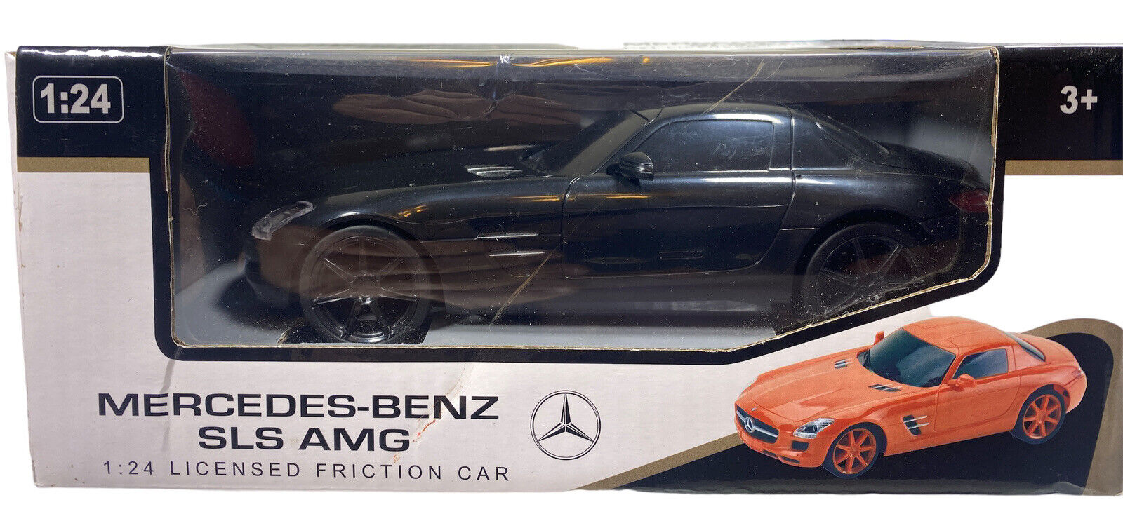 Mercedes Benz SLS AMG Toy Car Replica Model Black 1:24 Licensed Friction Car New mercredes-benz N/A
