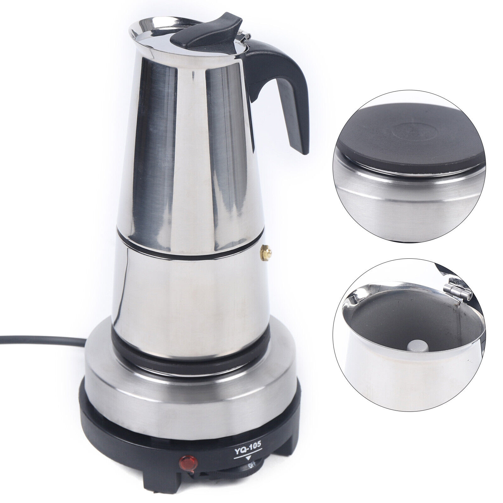 110V Stovetop Moka Pot Espresso Coffee Maker Stovetop 6 Cups 300ml Stainless NEW Unbranded Espresso Maker