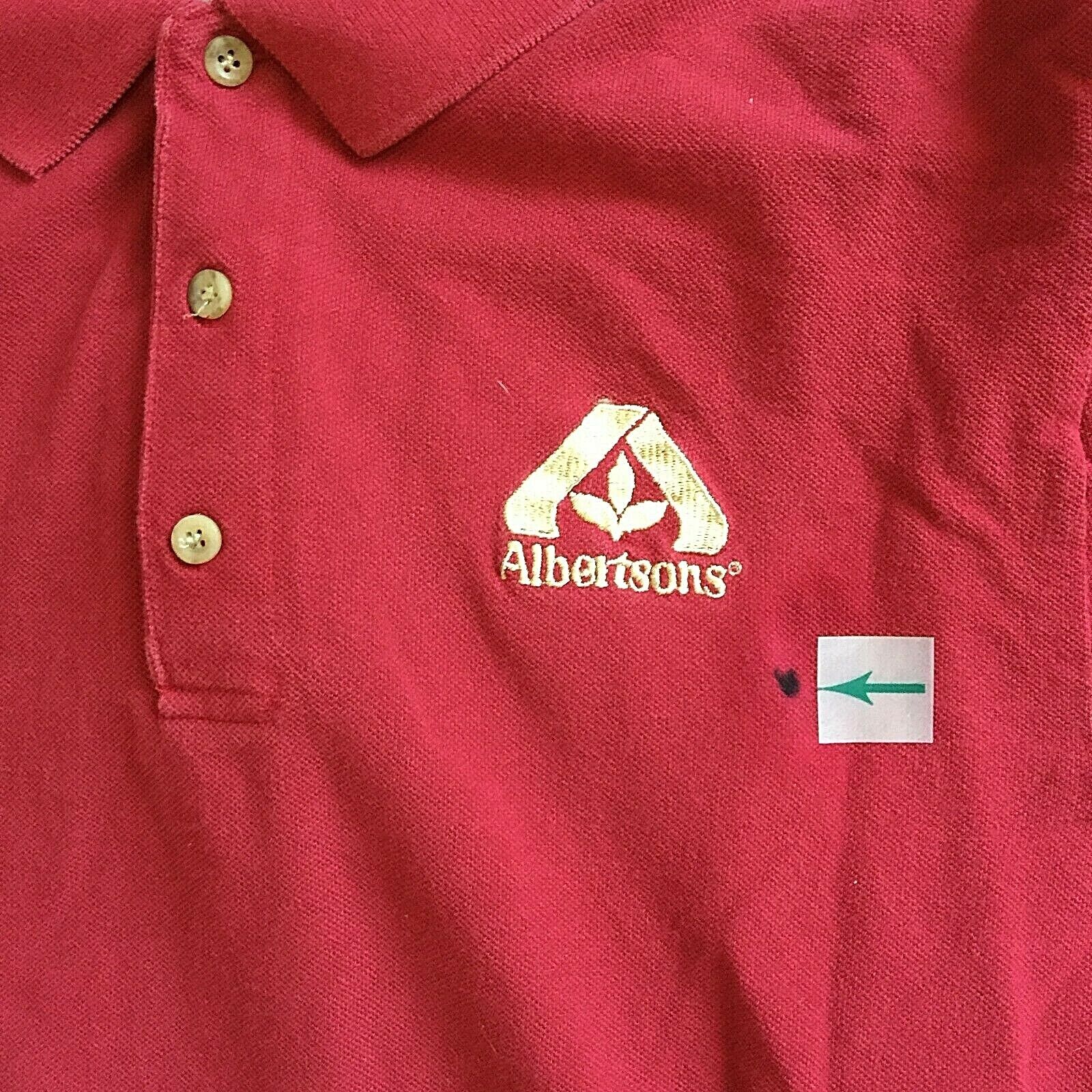 Vintage Albertsons Food Pyramid Grocery Employee Uniform Polo Shirts and Apron Gildan - фотография #4