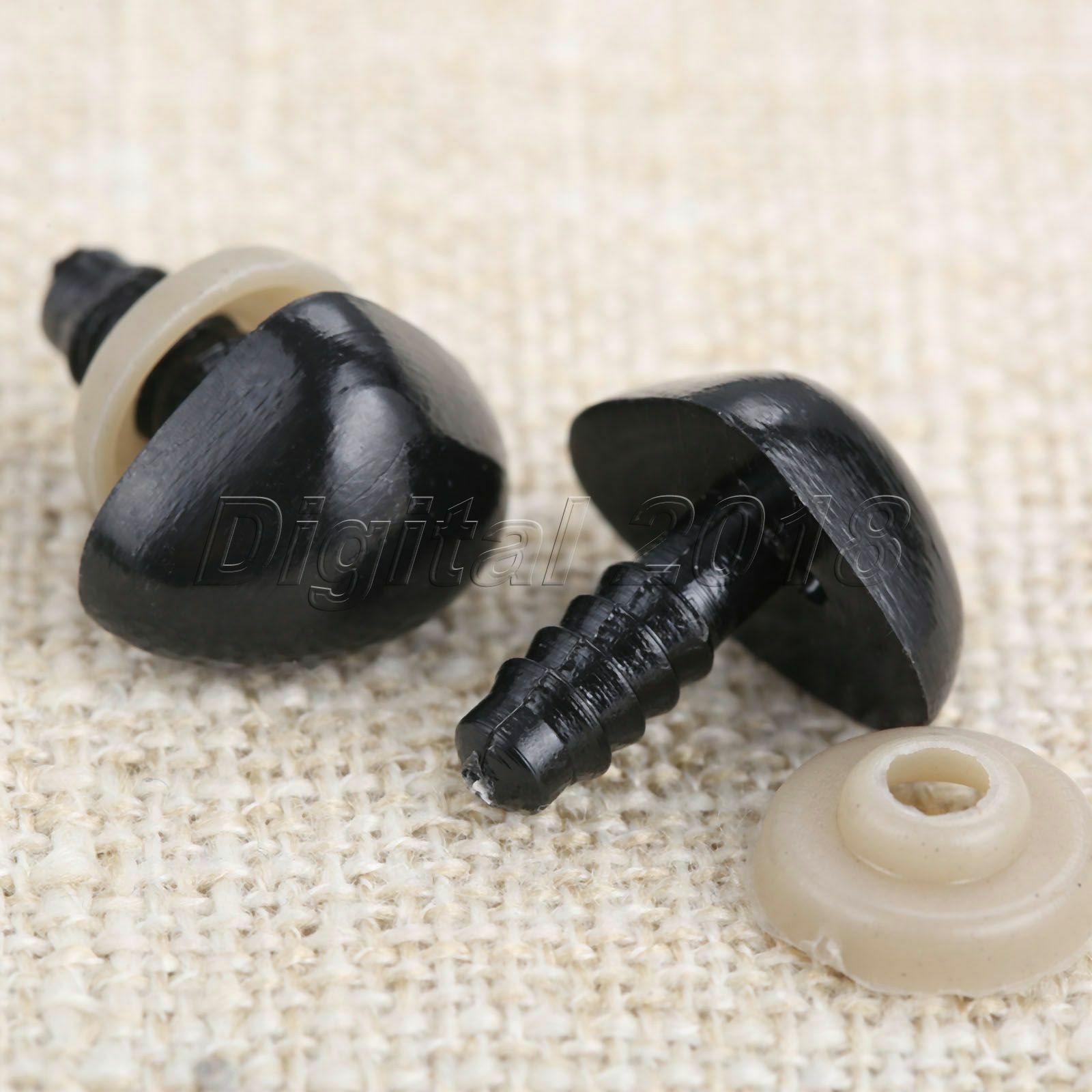125Pcs 6*8mm-13*17mm Black Plastic Safety Nose For Doll Stuffed Animals Toys Unbranded Does Not Apply - фотография #7