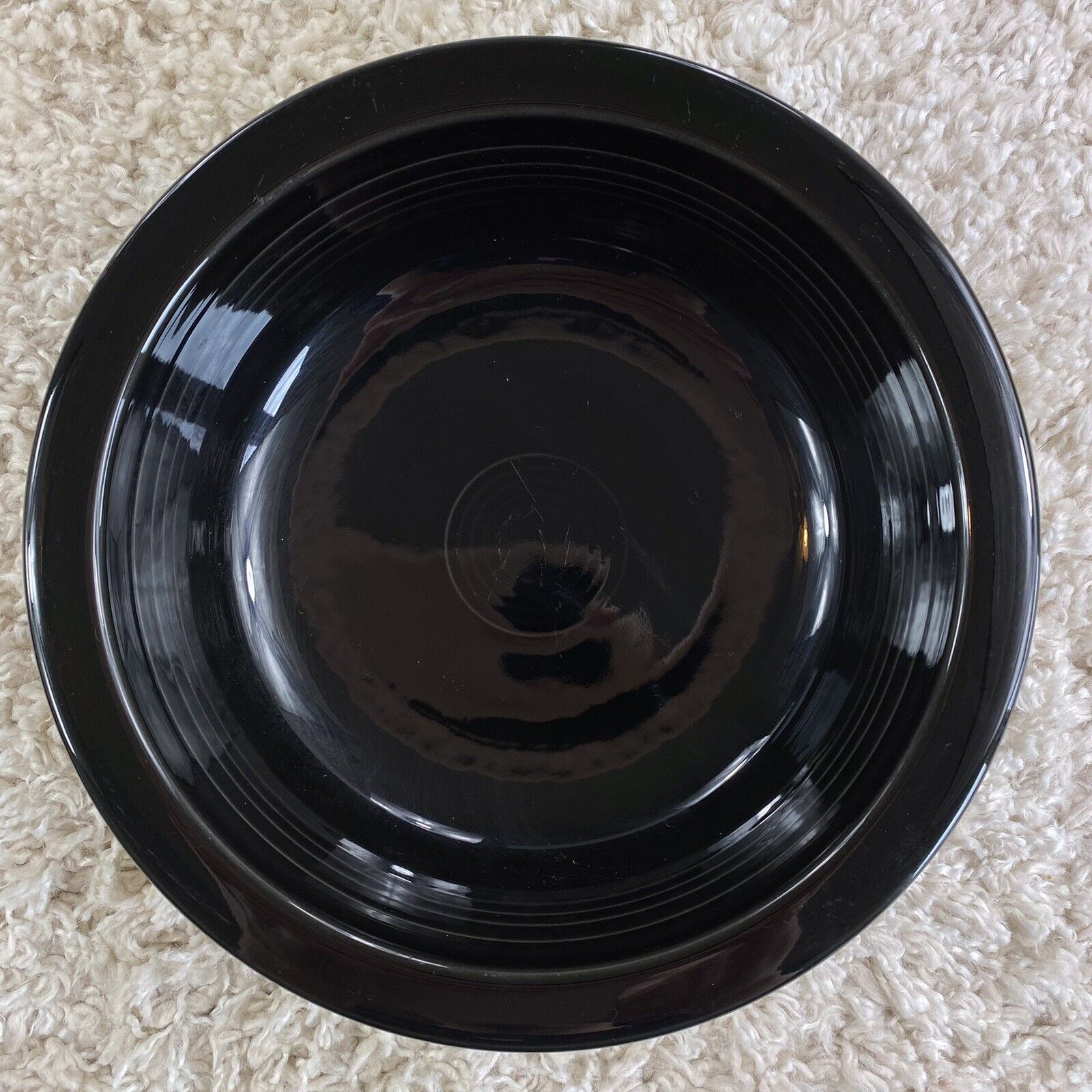 Stoneware Soup Bowls Round Solid Black Rimmed 8 in Set of 2 unmarked - фотография #3