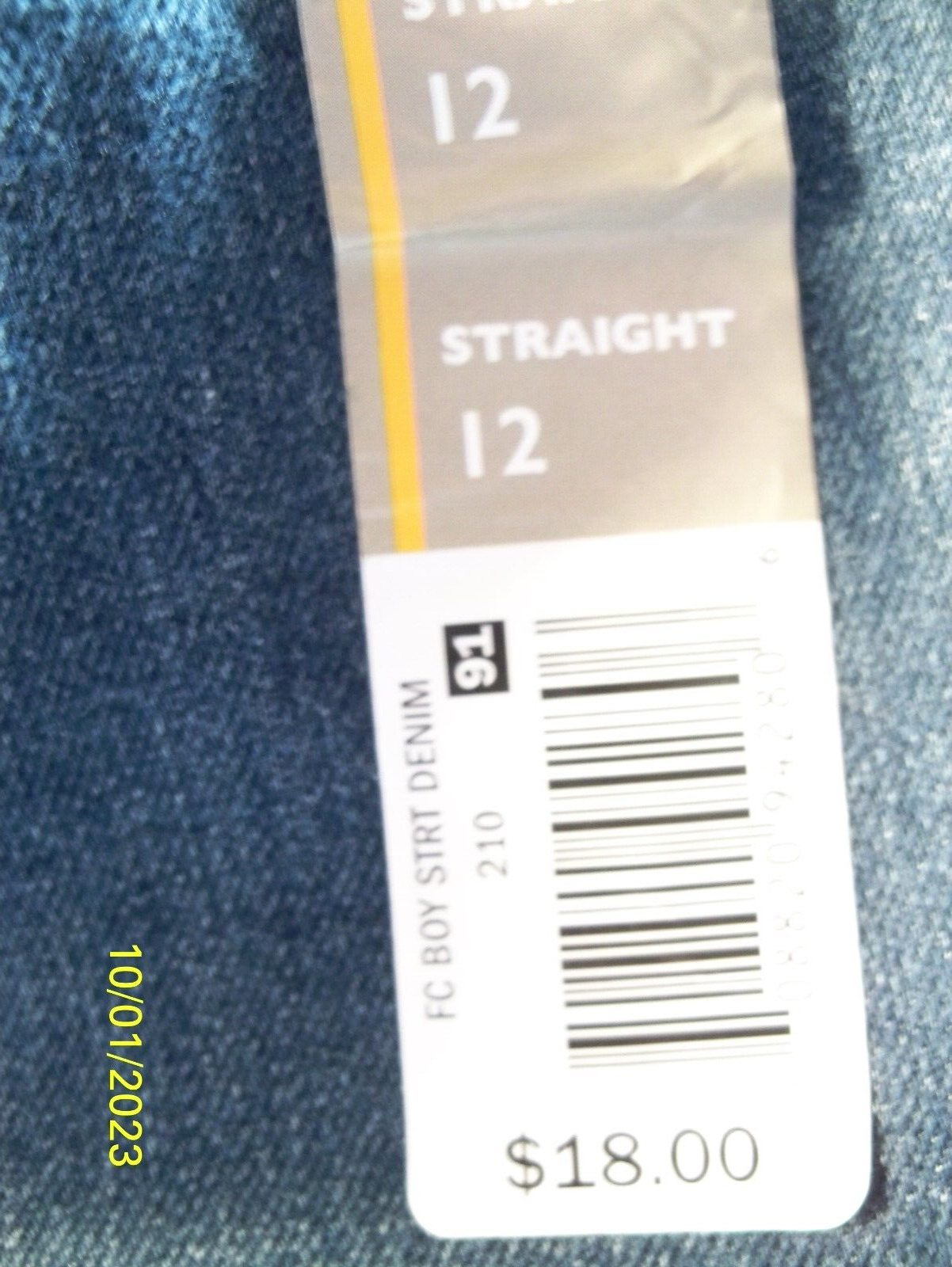Falls Creek Straight Leg size 12 Boys Blue Denim Jeans Falls Creek - фотография #3