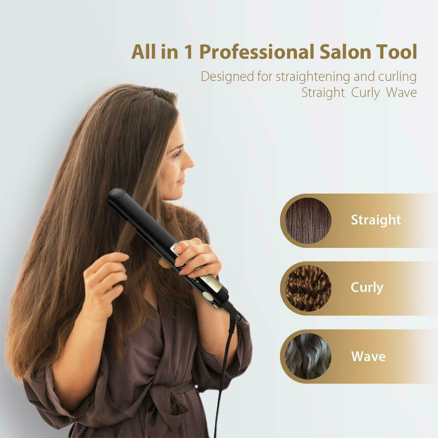 Pro KIPOZI Curly Straight Hair Straightener 2 In 1 Wide Plate LCD Display 1.75In KIPOZI Does Not Apply - фотография #8
