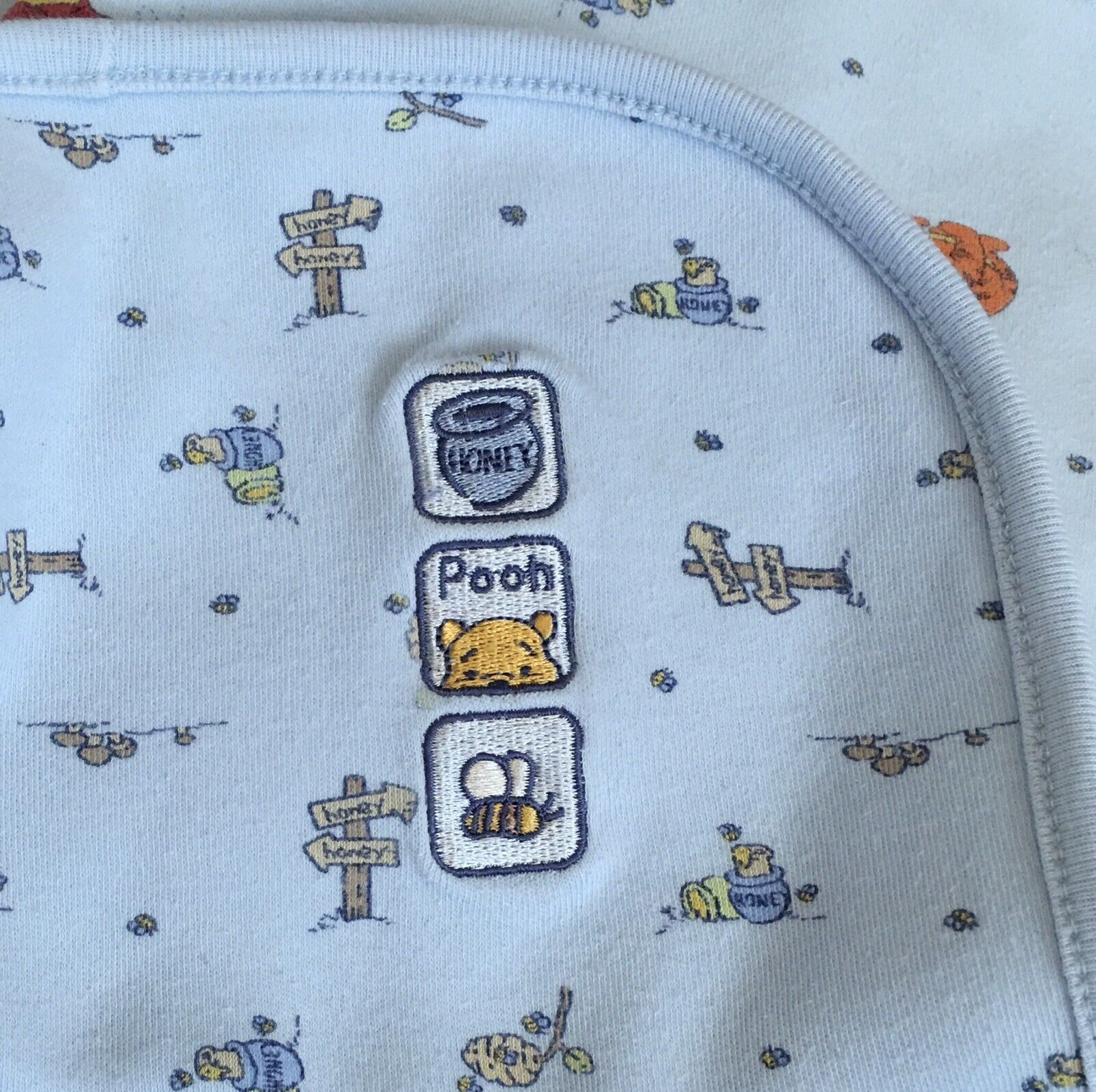 Lot 3 Vtg Winnie the Pooh Tigger Blue Baby Boy Soft Blankets + Plush Gund Tigger Disney Blankets - фотография #5
