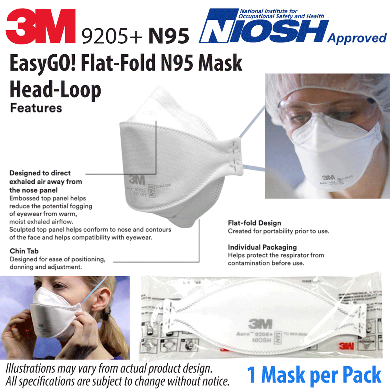 3M N95 Aura 9205+ 20 MASKS NIOSH Approved N95 Particulate Respirator Face Masks 3M 9205+ - фотография #7