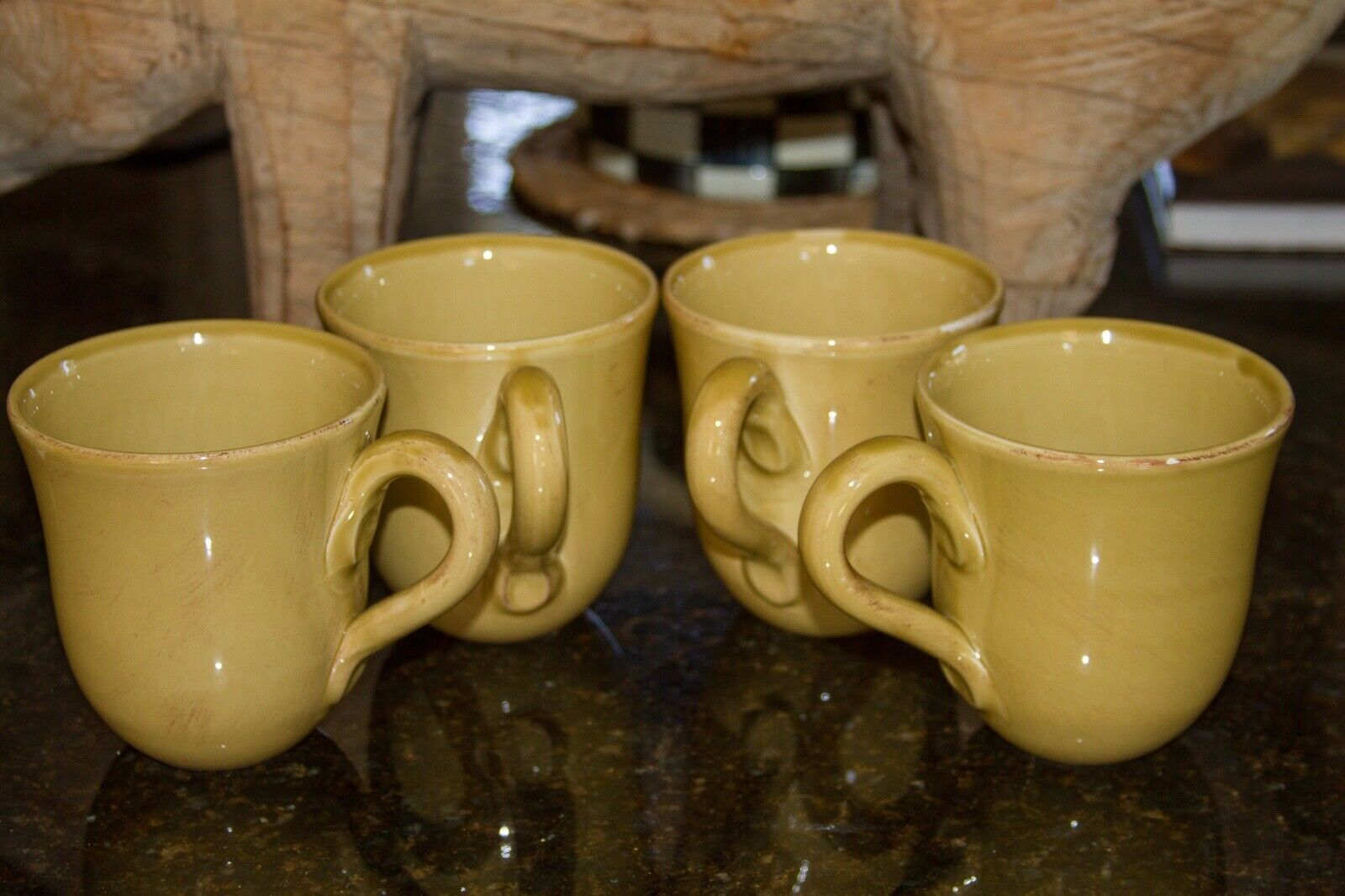 NEIMAN MARCUS by ceramiche toscane SET of 4 mugs COFFEE/TEA made in Italy   NEIMAN MARCUS by ceramiche toscane