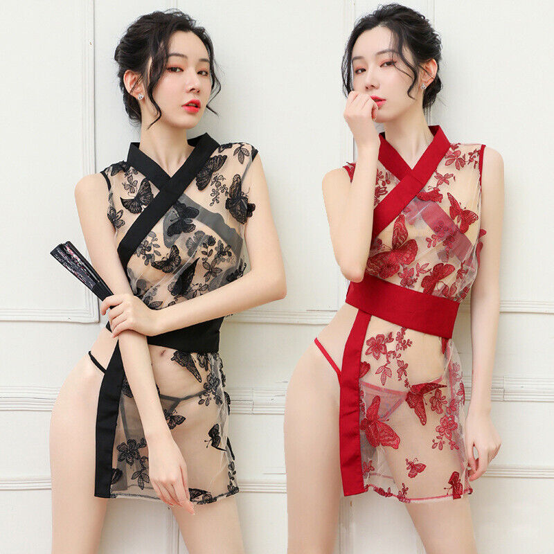 Sexy Japanese Kimono Lingerie Floral Bathrobe Womens Nightdress Costume Cosplay  Unbranded