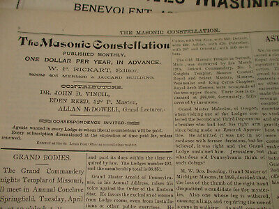 Masonic Constellation Freemasonry Antique Newspaper Knights Templar Mason 1894  Без бренда - фотография #6