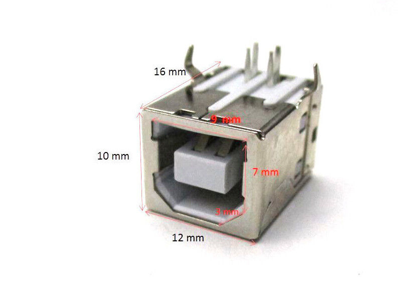 New 5 pcs USB Port 2.0 Connector Type-B Female for Solder Printer Unbranded Does Not Apply - фотография #2