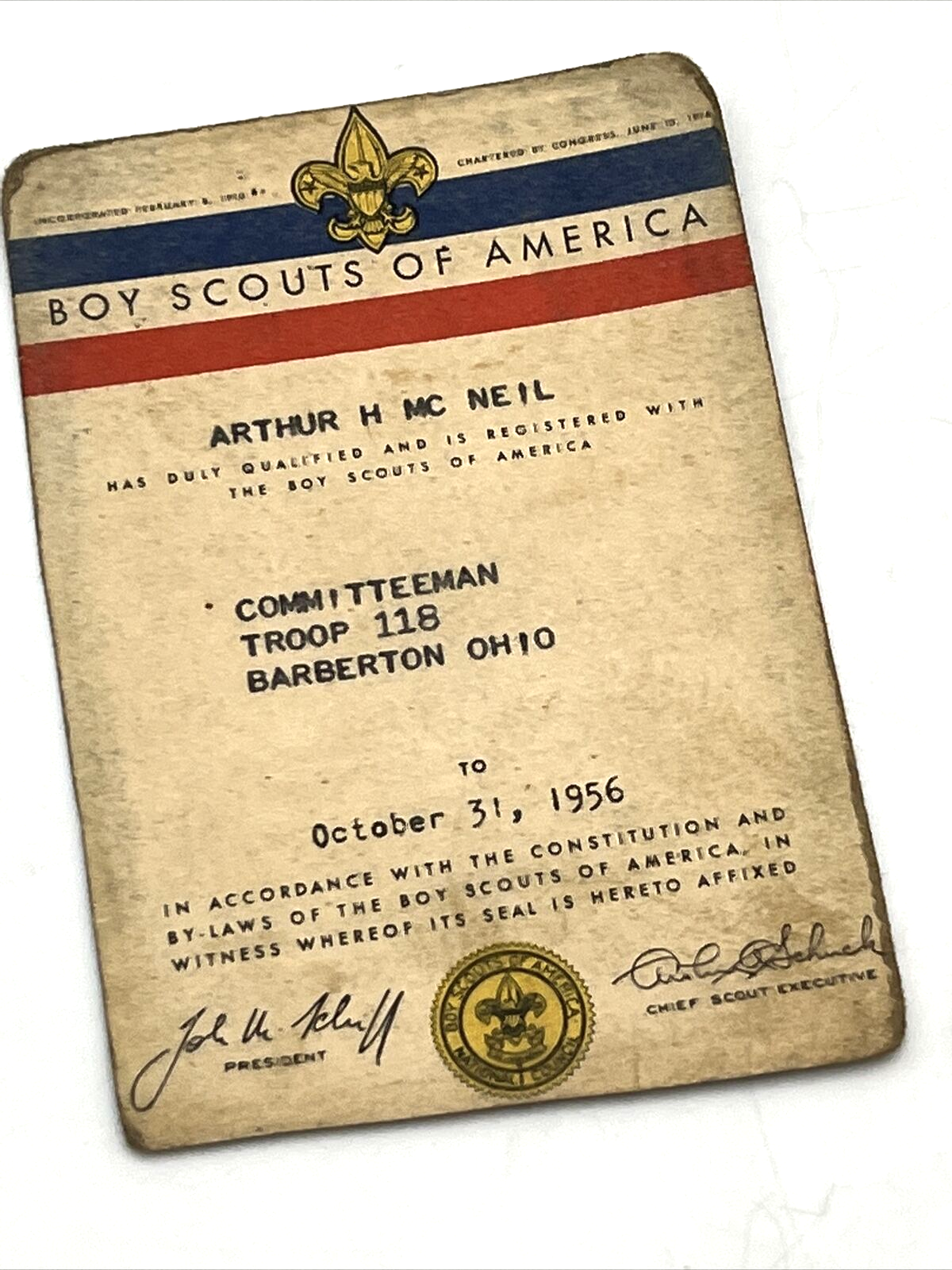 VTG Boy Scout 1950's Ohio Area Certificates of Membership & Explorer Rating Card Без бренда - фотография #3
