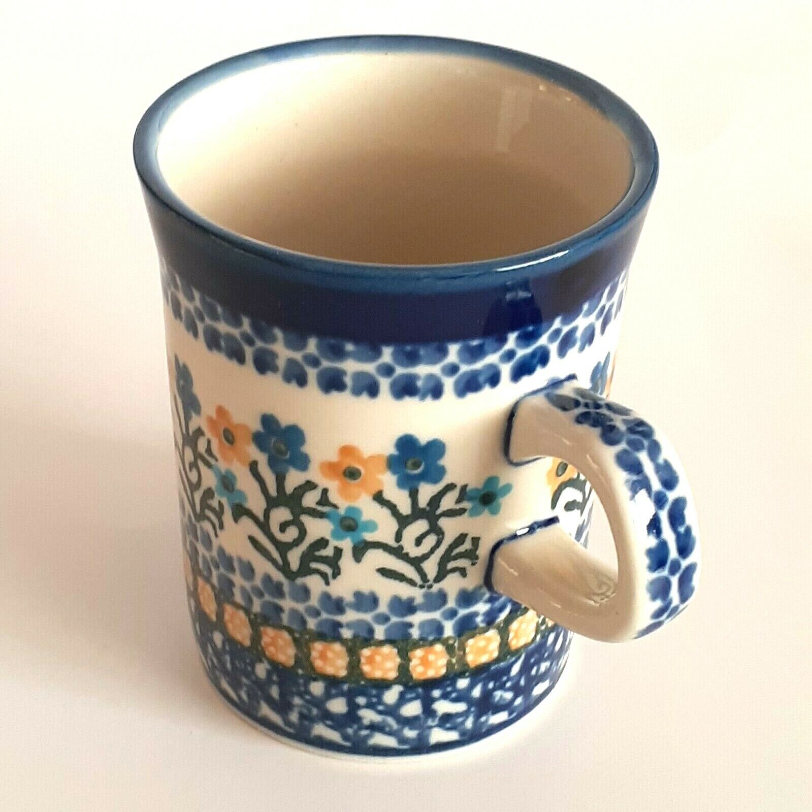 Polish Pottery 8 oz Coffee/Tea cups - Qty of 4 - all different designs/patterns Без бренда - фотография #6