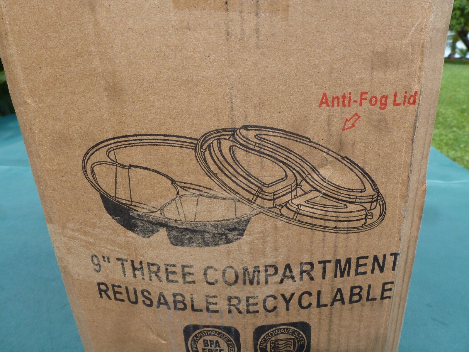 3-Compartment Reusable Recyclable Plates With Anti Fog Lids SR-9388b 145 Count Без бренда - фотография #11