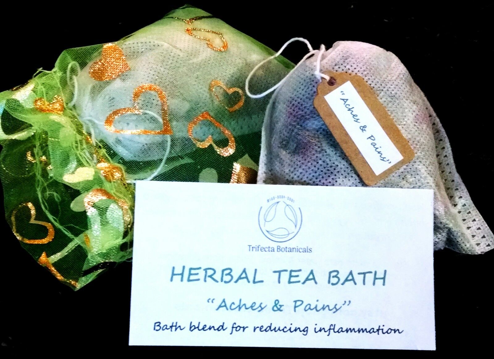 Aches & Pains Organic Herbal Bath Tea Natural Apothecary Tub Spa Soak  Trifecta Botanicals