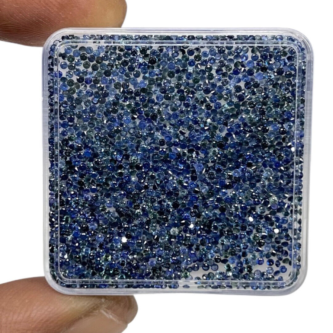 50 Pcs Natural Rich Blue Sapphire 1mm Round Cut Calibrated Loose Gemstones Lot Selene Gems - фотография #11