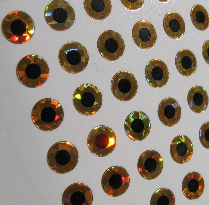 Gold Hologram 3.5mm Flat Eyes For Lures Spinners Tackle Craft Lot of 864 Eyes C1 Unbranded Does Not Apply - фотография #3