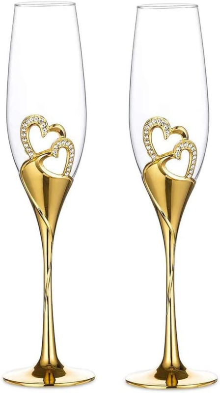 Wedding Champagne Goblets Toasting Flute Glasses for Bride and Groom Creative De Does not apply - фотография #7
