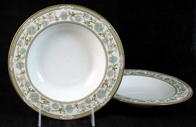 Noritake SAKURA 2 Rim Soup Bowls Bone China 9704 GREAT CONDITION Noritake SAKURA