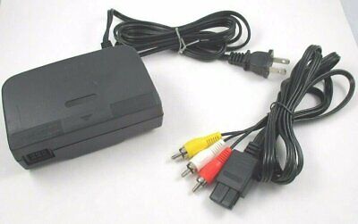 AC Adapter Power Supply & AV Cable Cord (Nintendo 64) Brand New N64 Bundle Lot ProjectChase PCLLCNIN12