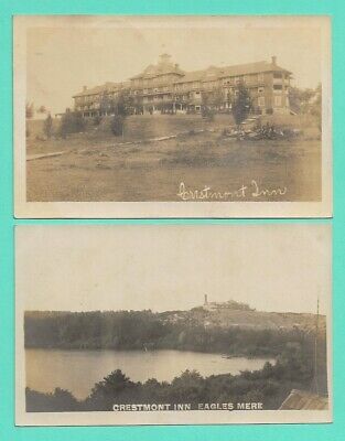 EAGLES MERE, PA. CRESTMONT INN (2) REAL PHOTO POSTCARDS 1907 & 1912  Без бренда