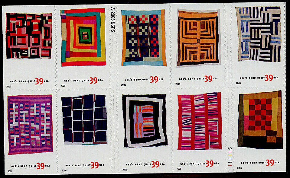 20 QUILTS OF GEE'S BEND Mint STAMPS Alabama African American Quilters 1940-2001 USPS