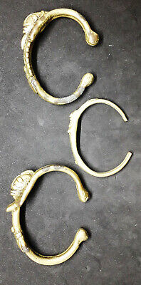 Rare Set of (x3) Antique Anthropomorphic DOGON Gilt Bronze Bracelets - MALI Без бренда - фотография #3