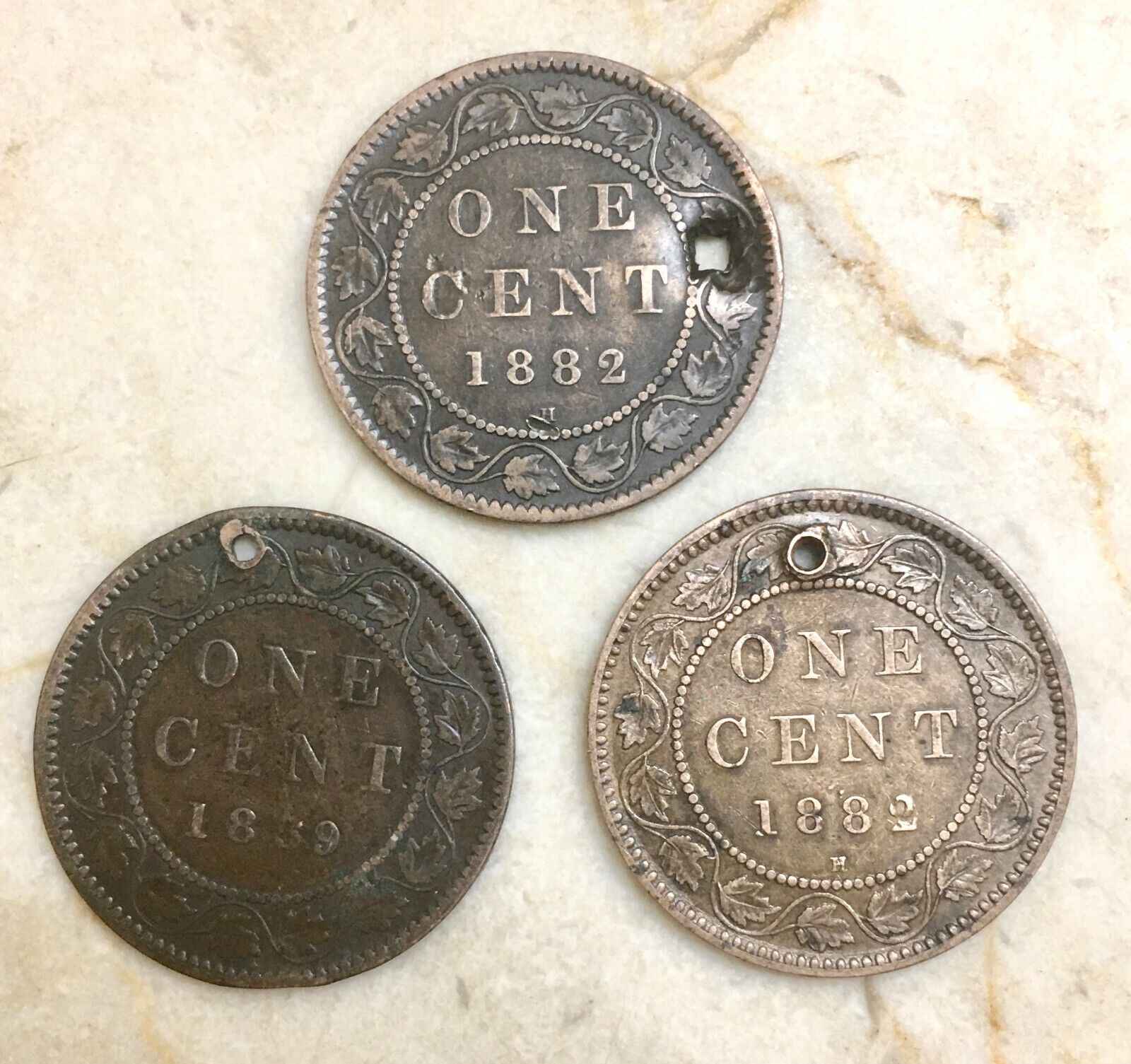 1859 - 1882-H CANADA ONE CENT VICTORIA DEL GRATIA REGINA three copper large cent Без бренда - фотография #2